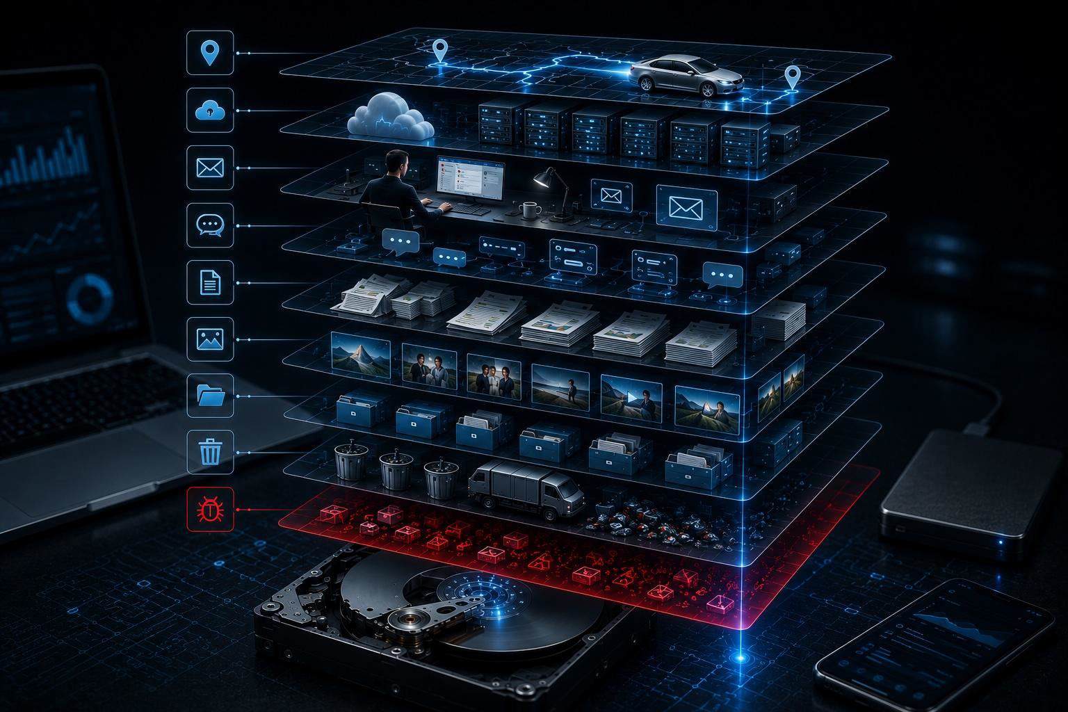 Schematische Darstellung IT Forensik 2 Computer Forensik Smartphone Forensik Datendiebstahl