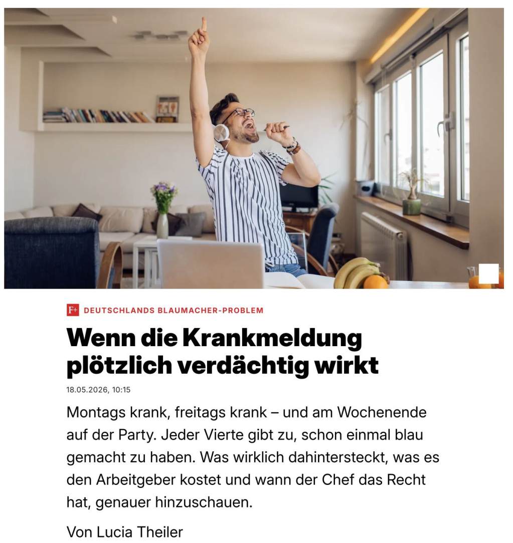 Interview in Focus+ Wenn die Krankmeldung plötzlich verdächtig wird
